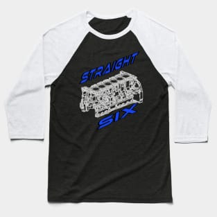 Engine Block Straight 6 (Blue) Baseball T-Shirt